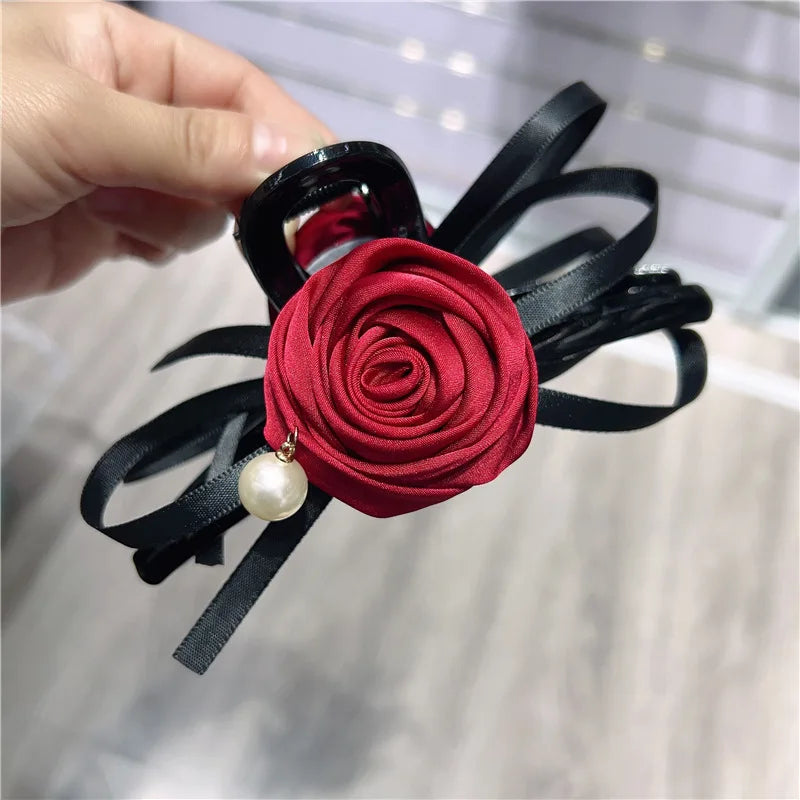 13cm Rose Shark Clip Large hair claw Elegant High-Grade Hair Accessories Pinzas Para El Cabello Заколка Для Волос