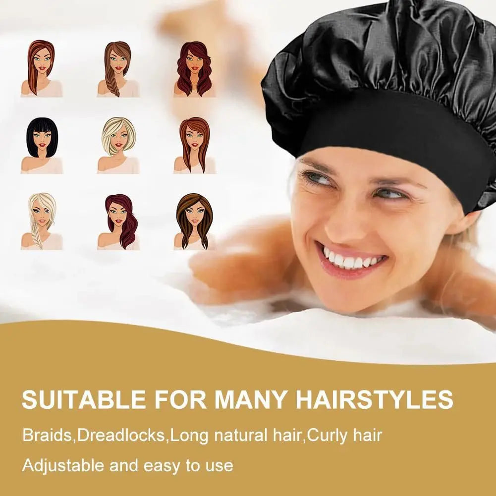 Satin Hat Sleep Silk Round Fabric Protect Hair Comfort Hair Night Anti-frizz Sleeping Hat Four Seasons Breathability Sleep Cap