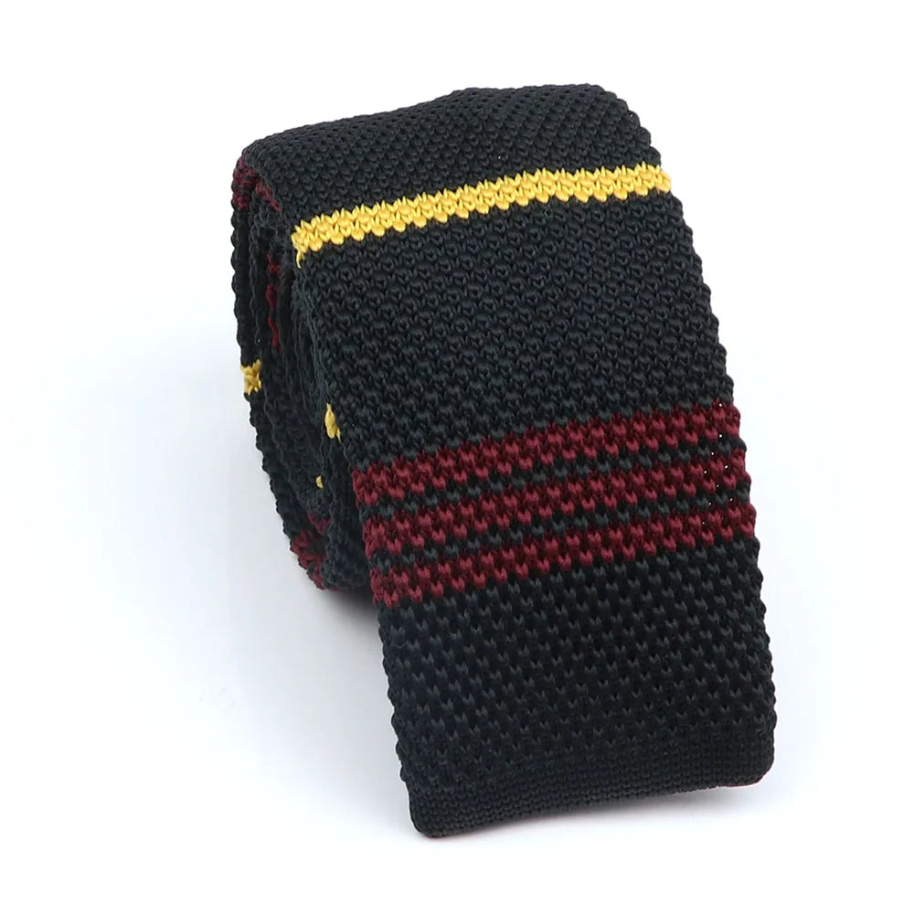 Cravate en tricot pour homme, tendance, fine, rayée, tissée, tricotée, colorée, chaude, design, idée cadeau
