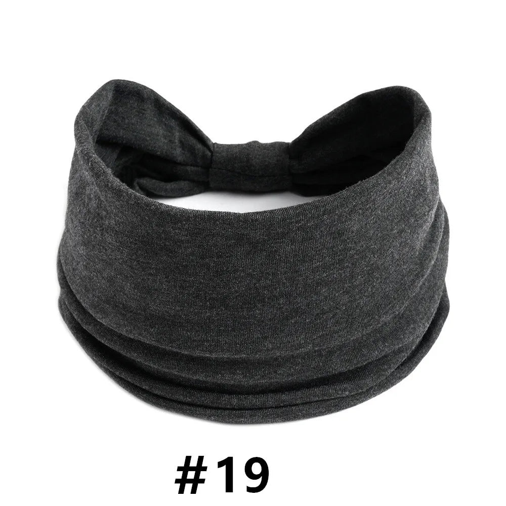 Headbands for Women Cotton Wide Headwrap Yoga Workout Hairbands Elastic Sport Head Bands Turban Bandana Bandage Hair Accessories