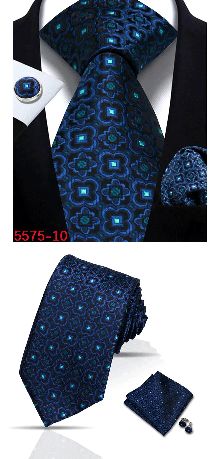 Cravate homme Paisley Jacquard tissé 8 cm formelle affaires mariage cravate poche carré ensemble costume cravate haute qualité fait main Gravata