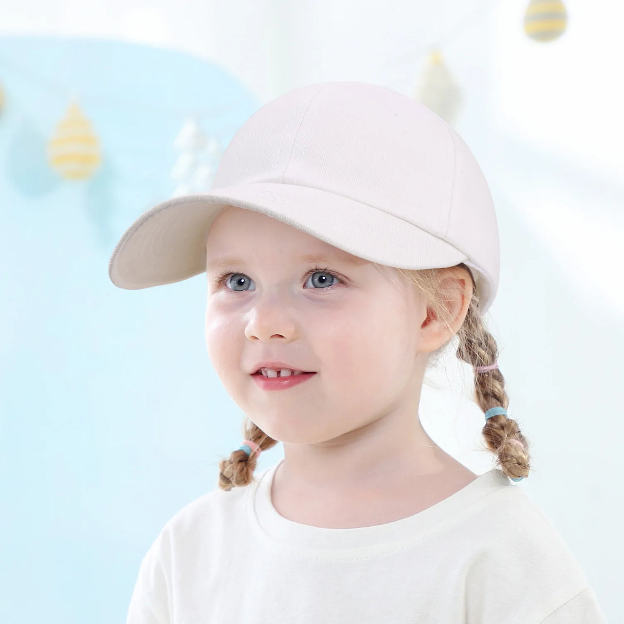 Kids Snap Back Baseball Cap Solid Color Spring Summer Hip Hop Boy Hats Sun Caps Adjustable Breathable Outdoor Travel Kids Hats
