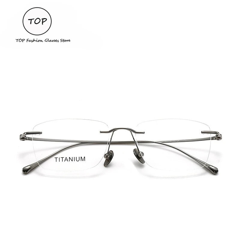 Fashionable and Simple Frameless Titanium Alloy Business Men's Glasses Personalized High-quality Women's Frames Suitable Myopia
