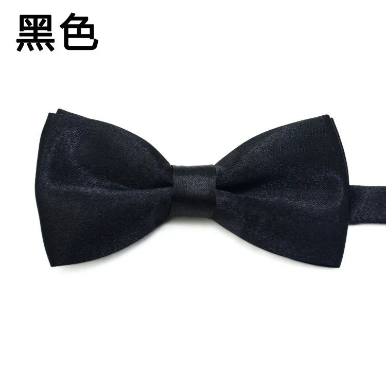 Fashion Kids Solid Color Bow Ties Imitation Silk Student Bowties Soft Black Red Butterfly Bowknot Wedding Party Cute Pet Cravat