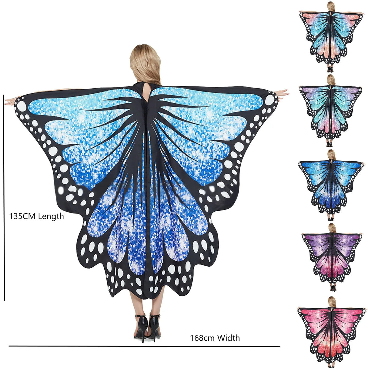 Mode Schmetterling Flügel Polyester Strand Handtuch Cape Schal Frauen Weihnachten Halloween Geschenk Sommer Gedruckt Handtuch Mode Dame Kleidung