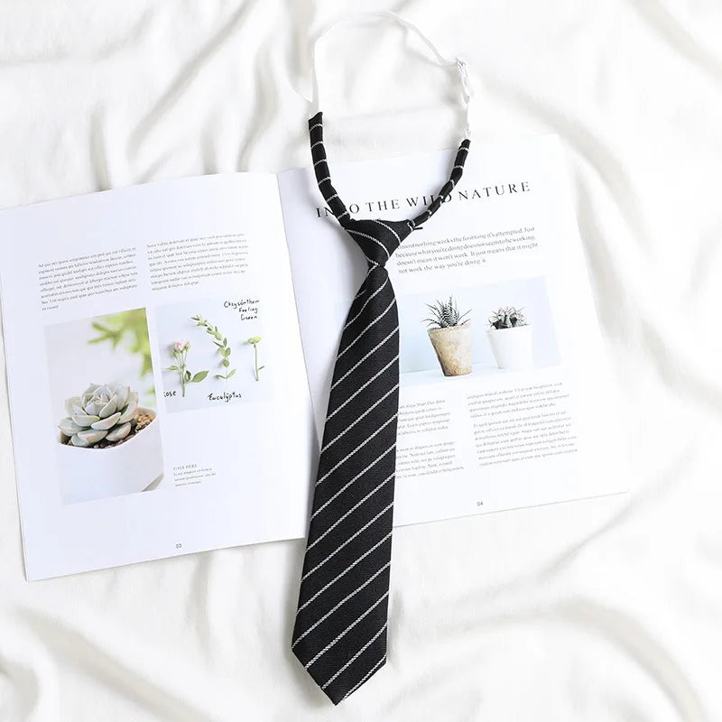 Korean style elegant Ties for men gifts Top clothes accessories Wedding Black Gray Striped JK Ladies Collar Slim Neck Bow tie