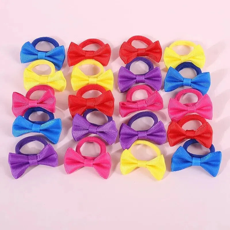 Ensemble de 120 accessoires pour cheveux pour filles, élastiques à cheveux colorés avec nœud papillon, pour queue de cheval