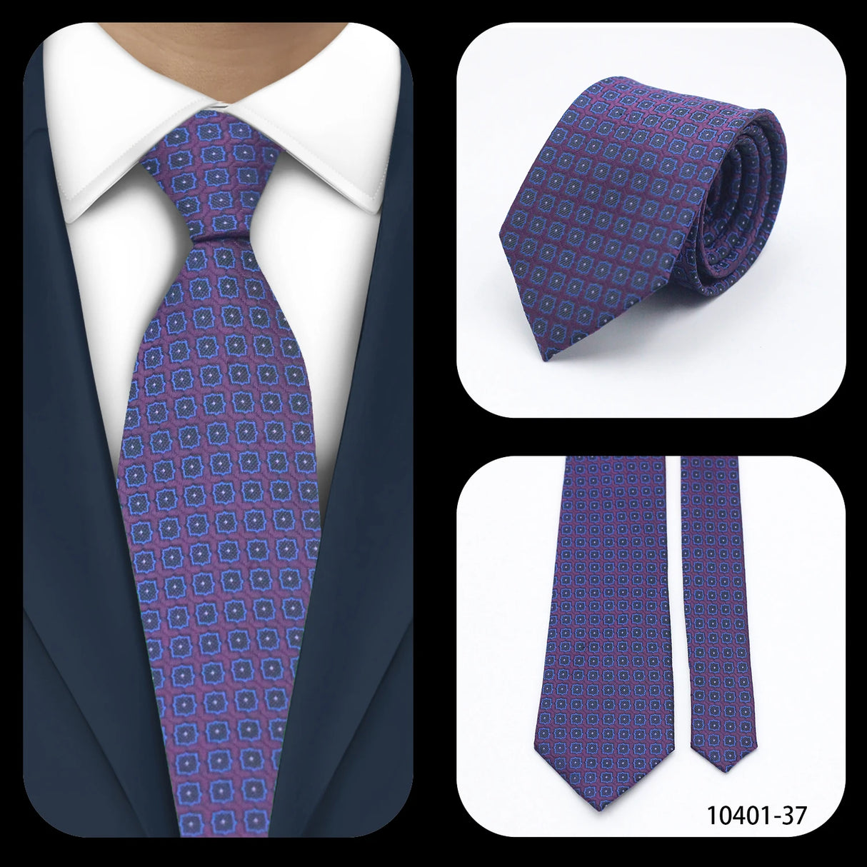Cravates élégantes à pois pour hommes LYL 7 cm, cravate de luxe avec imprimé géométrique, cadeau pour invités, accessoires de festival pour gentleman