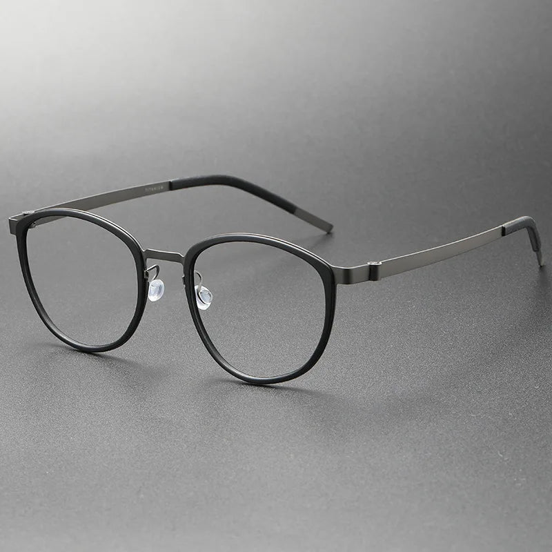 2023 Titanium Glasses Frame for Men Women Vintage Round Myopia Optical Eyewear Screwless Prescription Eyeglasses Frame Spectacle