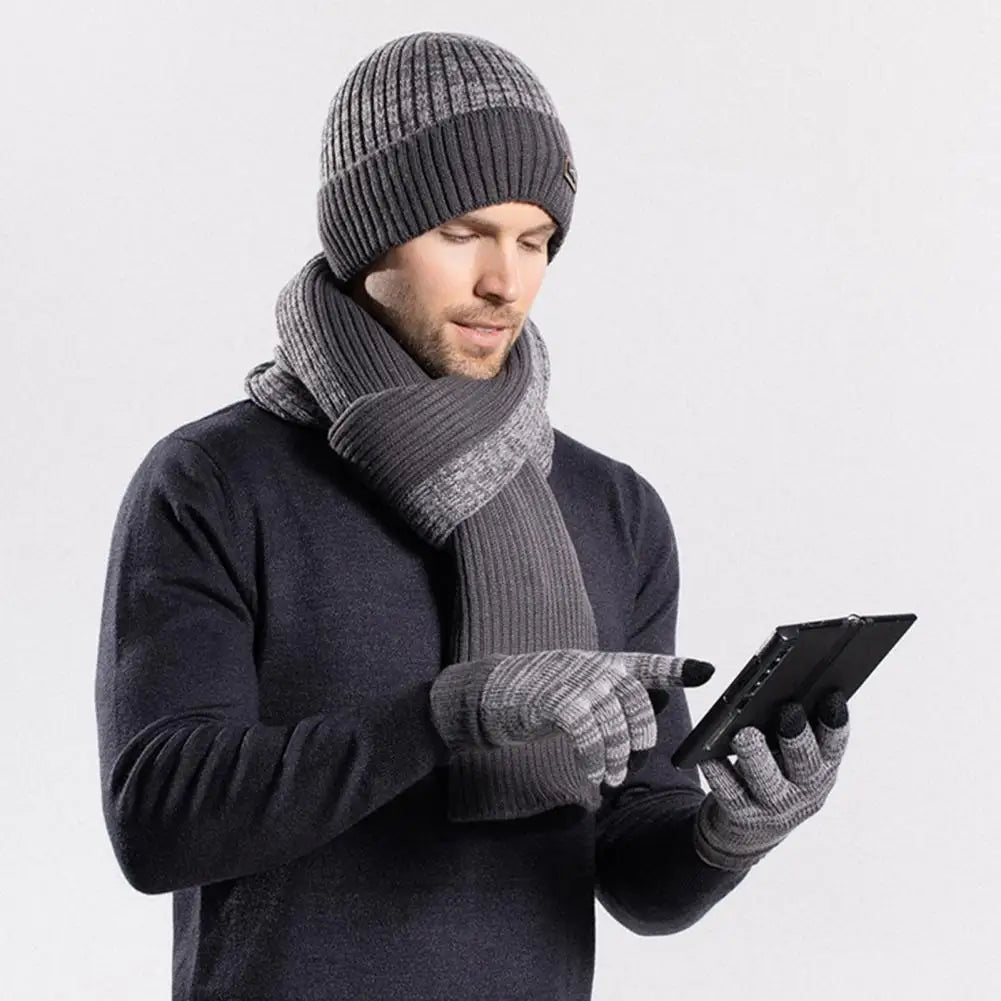 Écharpe longue tricotée pour femme, bonnet d'hiver ultra-épais doublé en polaire, bonnet chaud d'hiver, gants, écharpe, ensemble super doux pour homme