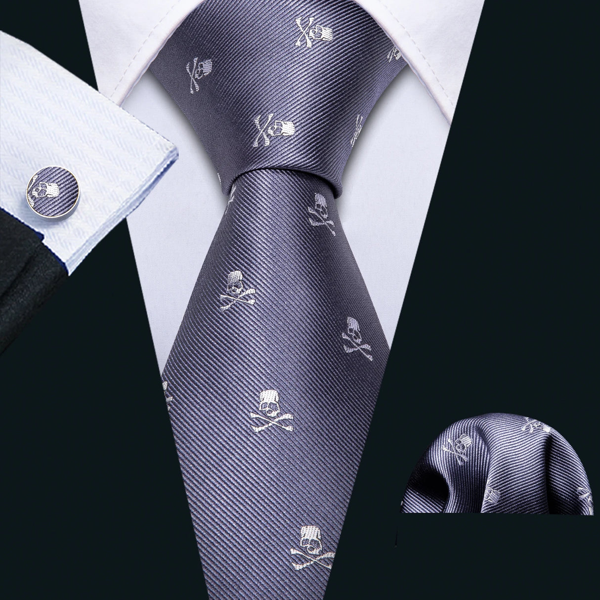 Ensemble de cravates pour homme, motif dinosaure, bleu marine et doré, 8,5 cm, en soie, idéal pour un mariage, FA-5191