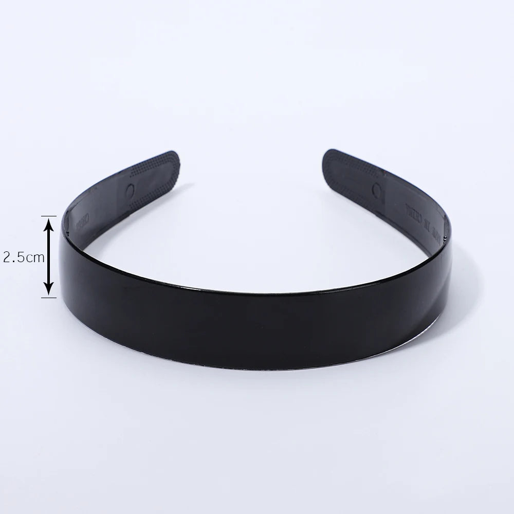 1 Piece Simple Women Headbands Fashion Head Band for Girls Solid Black Color Casual Hair Accessories Plastic Headbans Wholesale