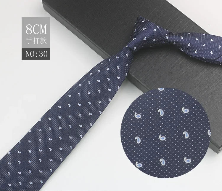Cravate à fleurs en grille, tissée en gros, 8 cm, accessoires de mariage, bleu, homme, pois, cachemire, convient aux groupes, fêtes, bureau