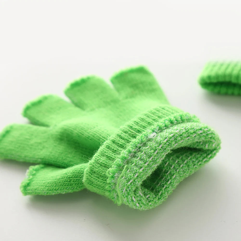 Schwarze fingerlose Halbfingerhandschuhe für Damen und Herren aus Wollstrick mit Handgelenk aus Baumwolle, einfarbig, warme Arbeitshandschuhe für den Winter
