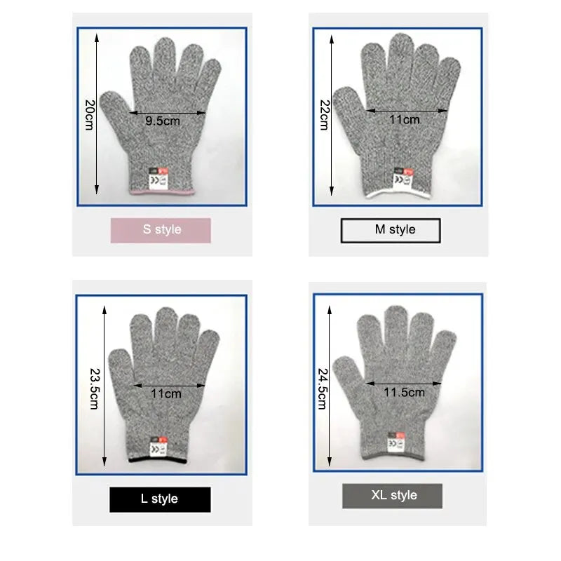 Guantes de trabajo de seguridad anticortes, color gris y negro, nivel 5, protección para cortar vidrio.