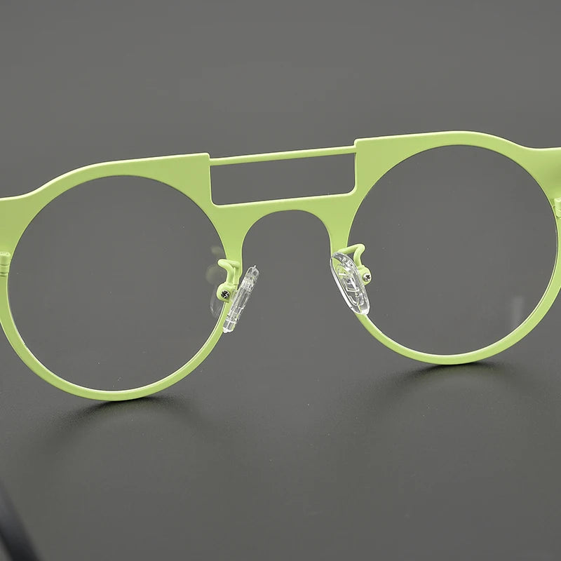 High-quality niche multi-color glasses frame literary fashion retro round ultra-light pure titanium hip hop trend optical glasse