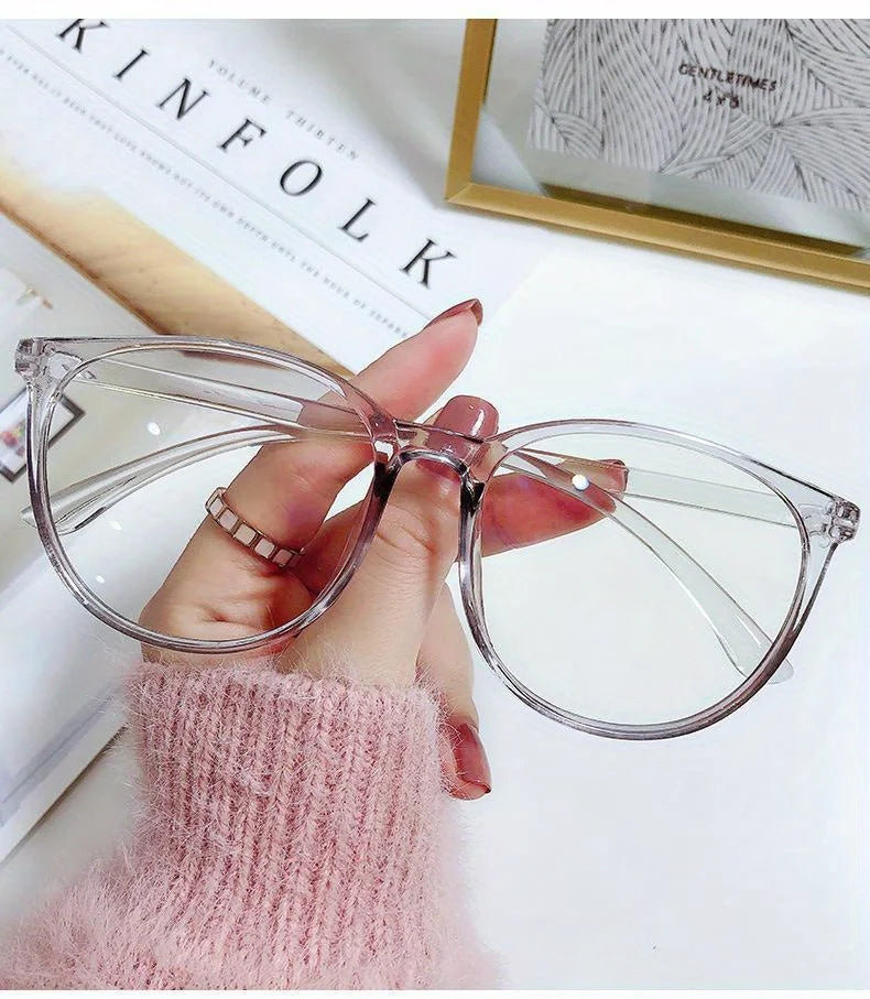 2/3PCS Blue Light Blocking Glasses - Fashion Oversized Frame Glasses Round Eyeglasses, Computer Gaming Glasses for Women/Men