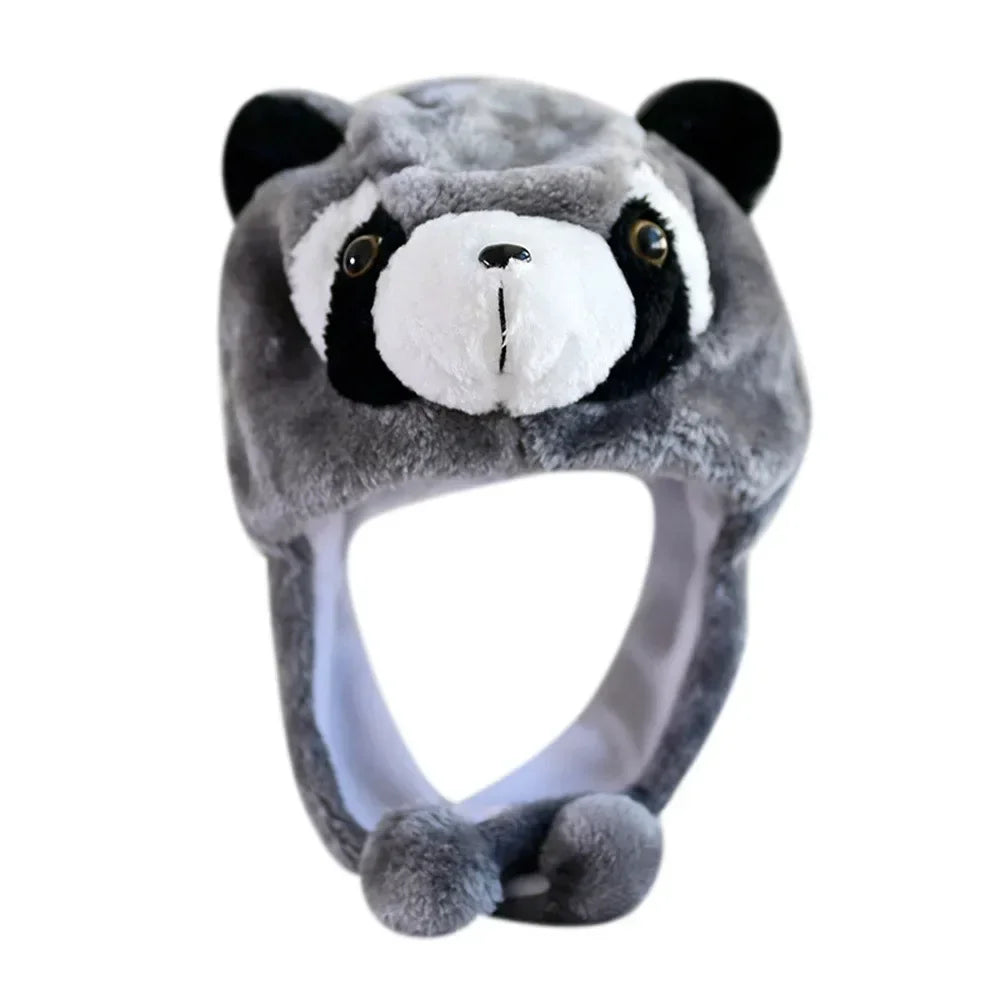 Winter Warmer Plush Soft Moving Ears Hat Animal Hat Headgear Ears Airbag Cap Ear Protection Earmuff Funny Toys Neck Warmer