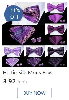 Hi-Tie Marque Soie Pré-noué Homme Nœud Papillon Mouchoir Boutons de Manchette Ensemble Nœud Papillon pour Homme Jacquard Solide Cachemire Floral Mariage Cadeau d'Affaires