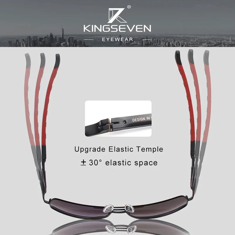KINGSEVEN Classical Men’s Sunglasses High Quality Aluminum HD Mirror Lens Functional Glasses Women Driving Accessory Eyewear