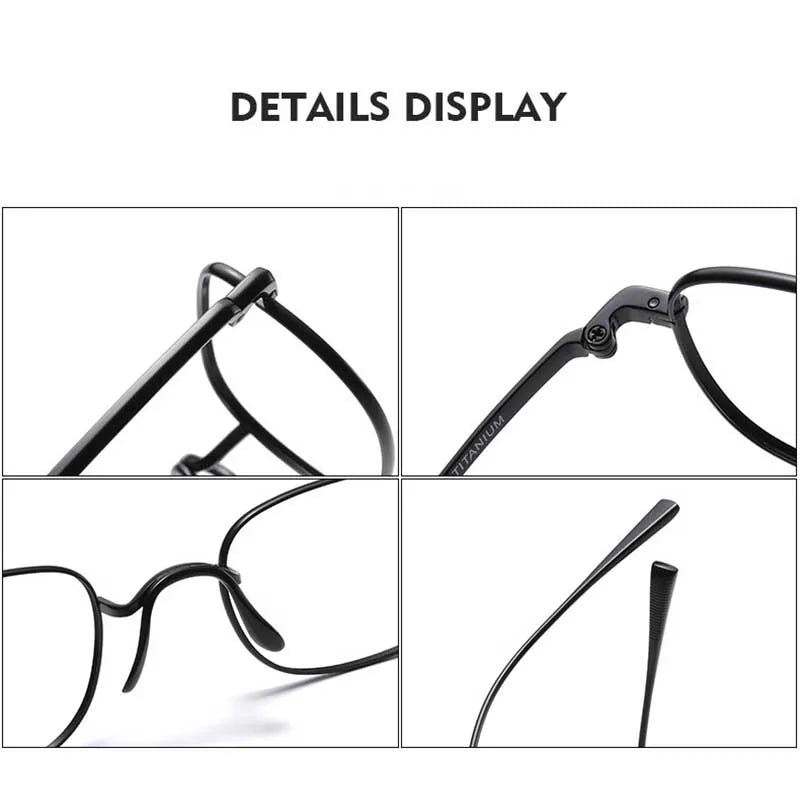 Vintage Small Square Oval 6.5g Ultra-Light Pure Titanium frame ,KJ45|Thin Frame of Golden Wire|For Men and Women