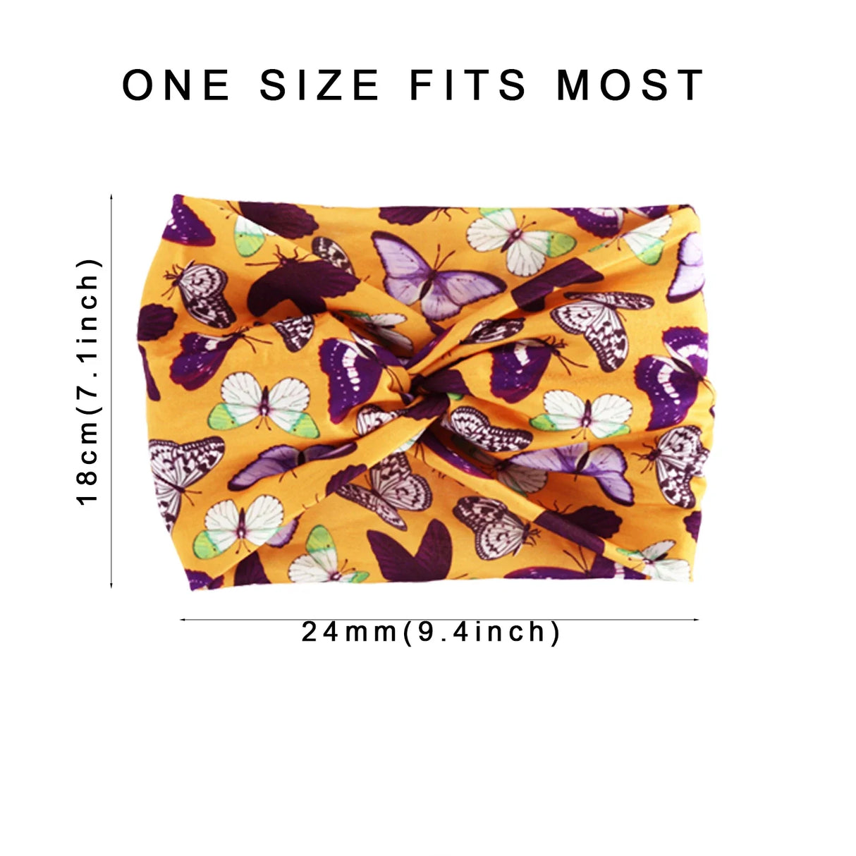 Printed Wide Elastic Headband Pilates Yoga Running Cycling Hairband Turban Makeup Hair Hoop Makeup Headwrap for Women Girl