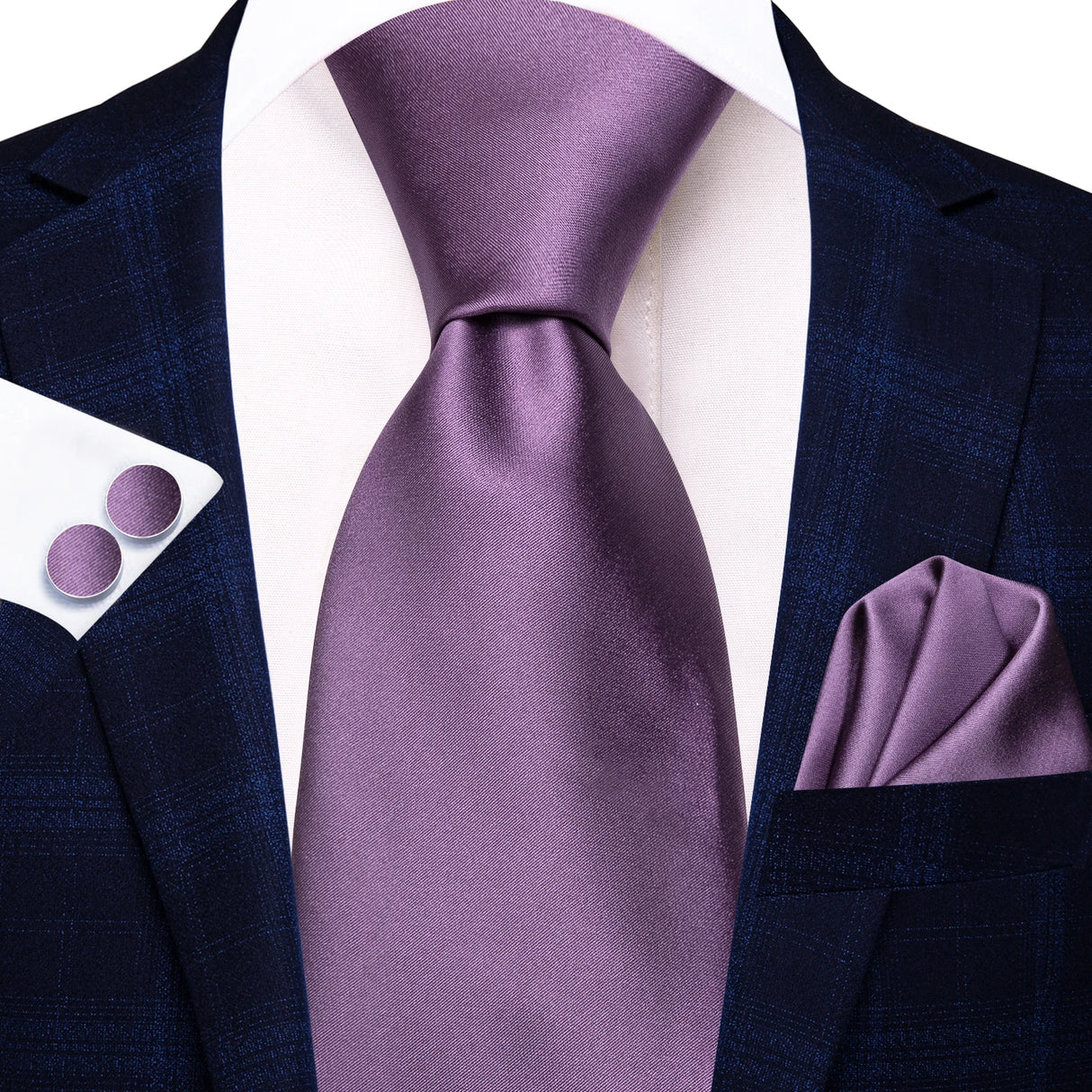 Cravate de mariage en soie unie bleu clair Hi-Tie pour homme, design tendance, boutons de manchette élégants, pour affaires, fête, livraison directe