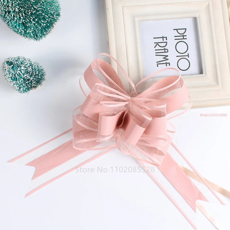 20/10Pcs Flower Car Gifts Wedding Pull Bow Ribbons Wrap Packing Valentines Day Birthday Events Party Supplies Valentine