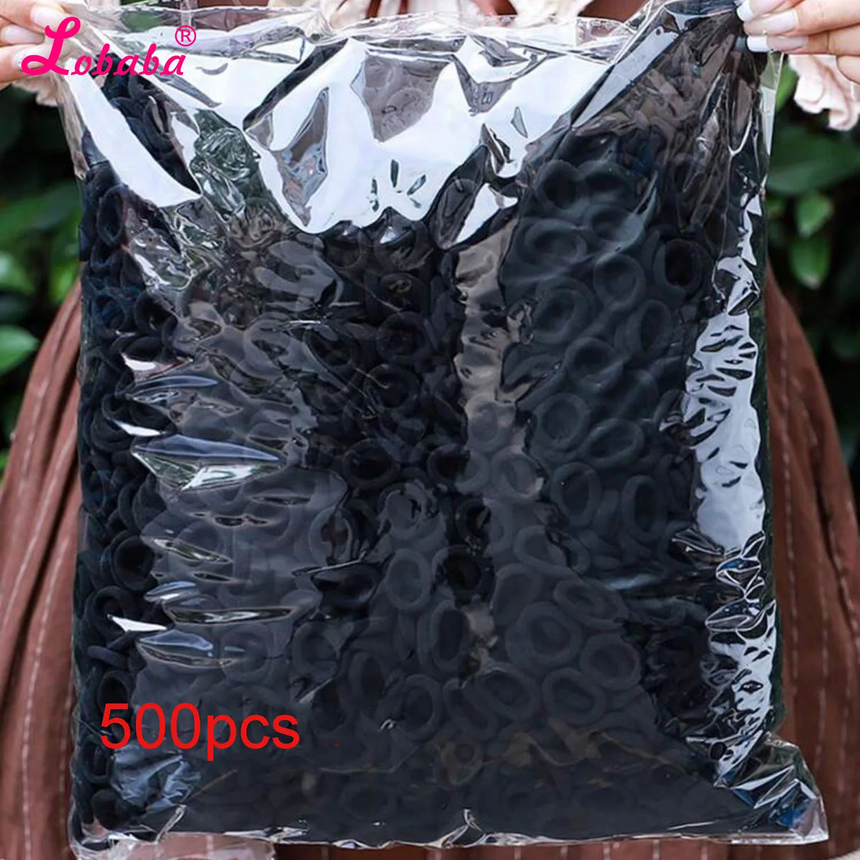 Lot de 500 élastiques à cheveux en forme de chameau rose et noir, pour queue de cheval, tresses, dreadlocks, pour bébés, femmes et filles