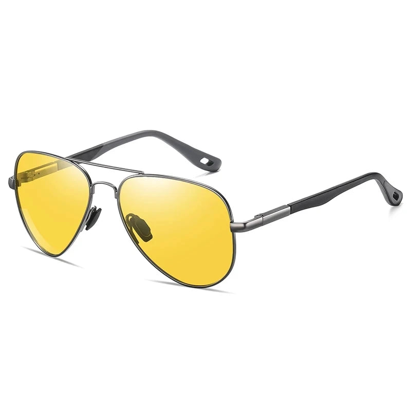 0 -0.5 -0.75 To -6 Night Vision Lens Oval Prescription Sunglasses Men Polarized Metal Driving Anti-Glare Nearsighted Sun Glasses