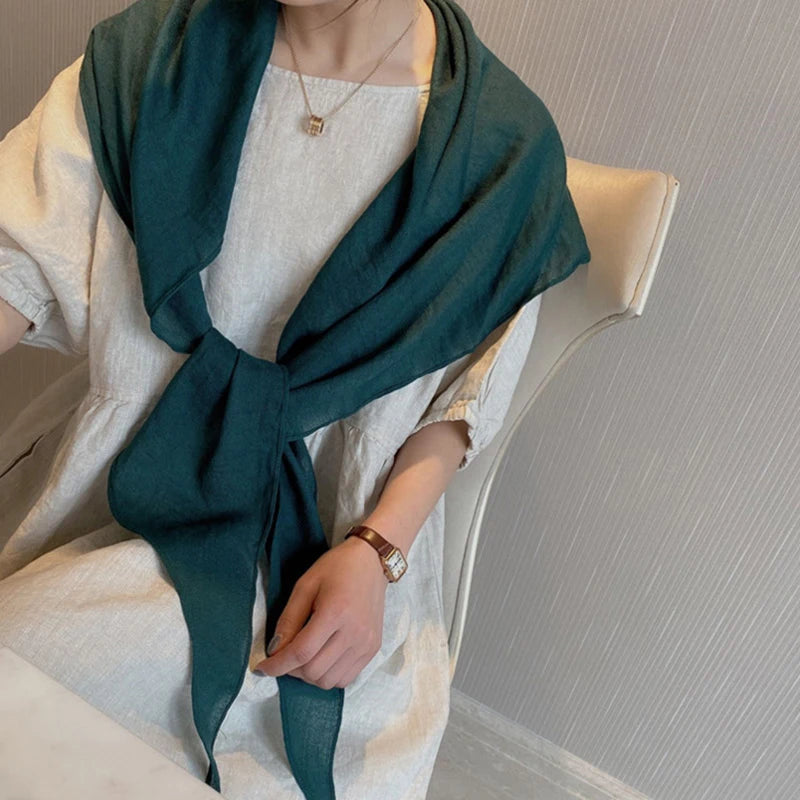 2022 Brand Scarf Women Cotton Hijabs Scarf Pashmina Ladies Shawls and wraps Beach Scarves Triangle Bandanas Foulard Women scarf