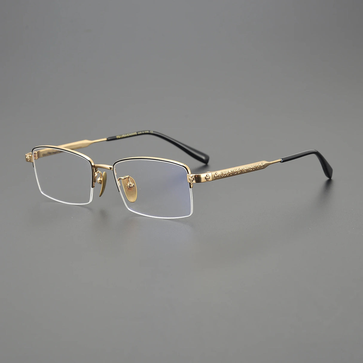 2024 High Quality Handmade Titanium Half Frame Computer Glasses Men Women Luxury Retro Rectangle Eyeglass Frame Optical Eyewear