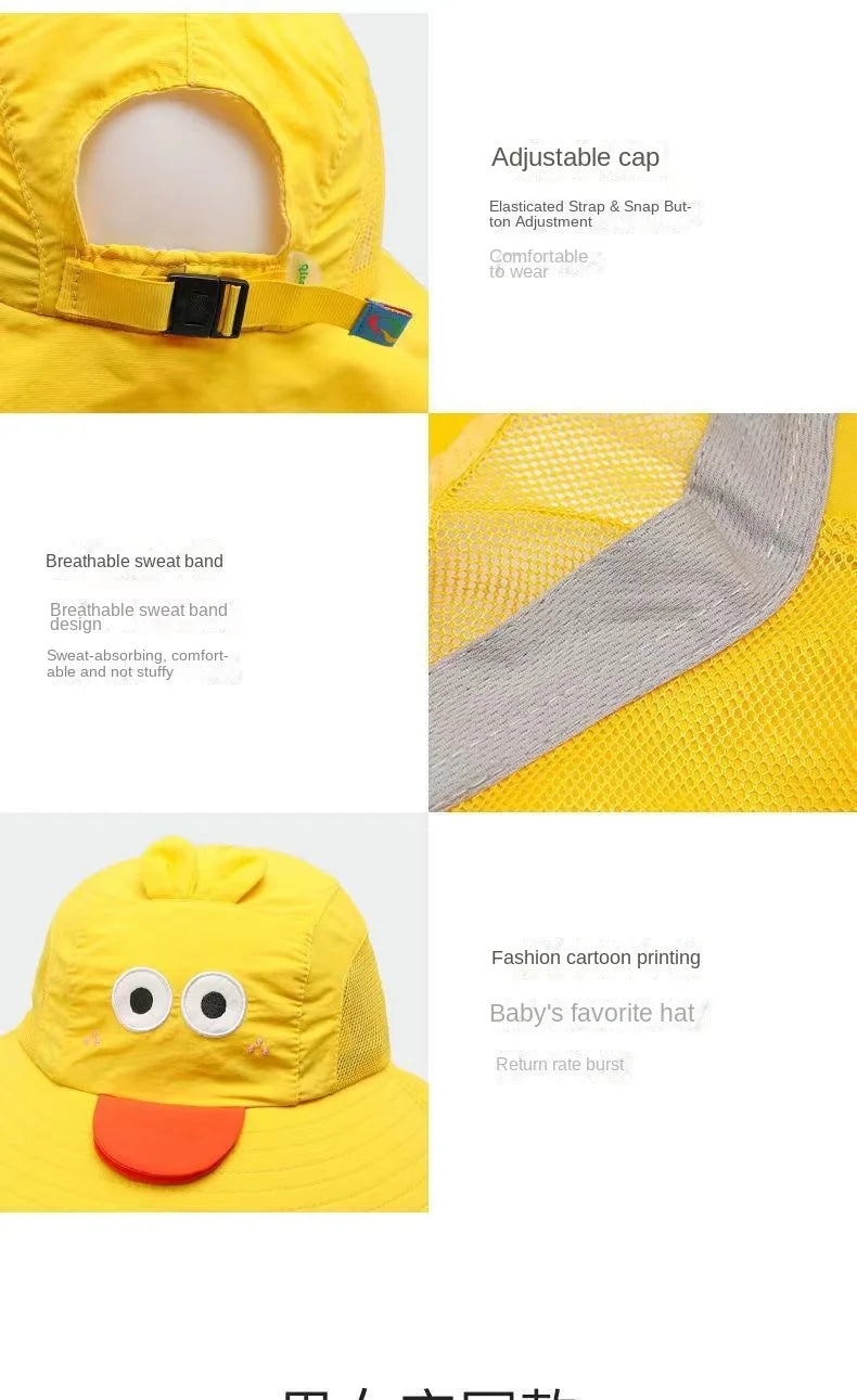 Kid Hat Summer Cap Sun Kindergarten Children UV Protection Baby Boys Girls Sun Caps Going Out Beach Large Brim Fisherman M9