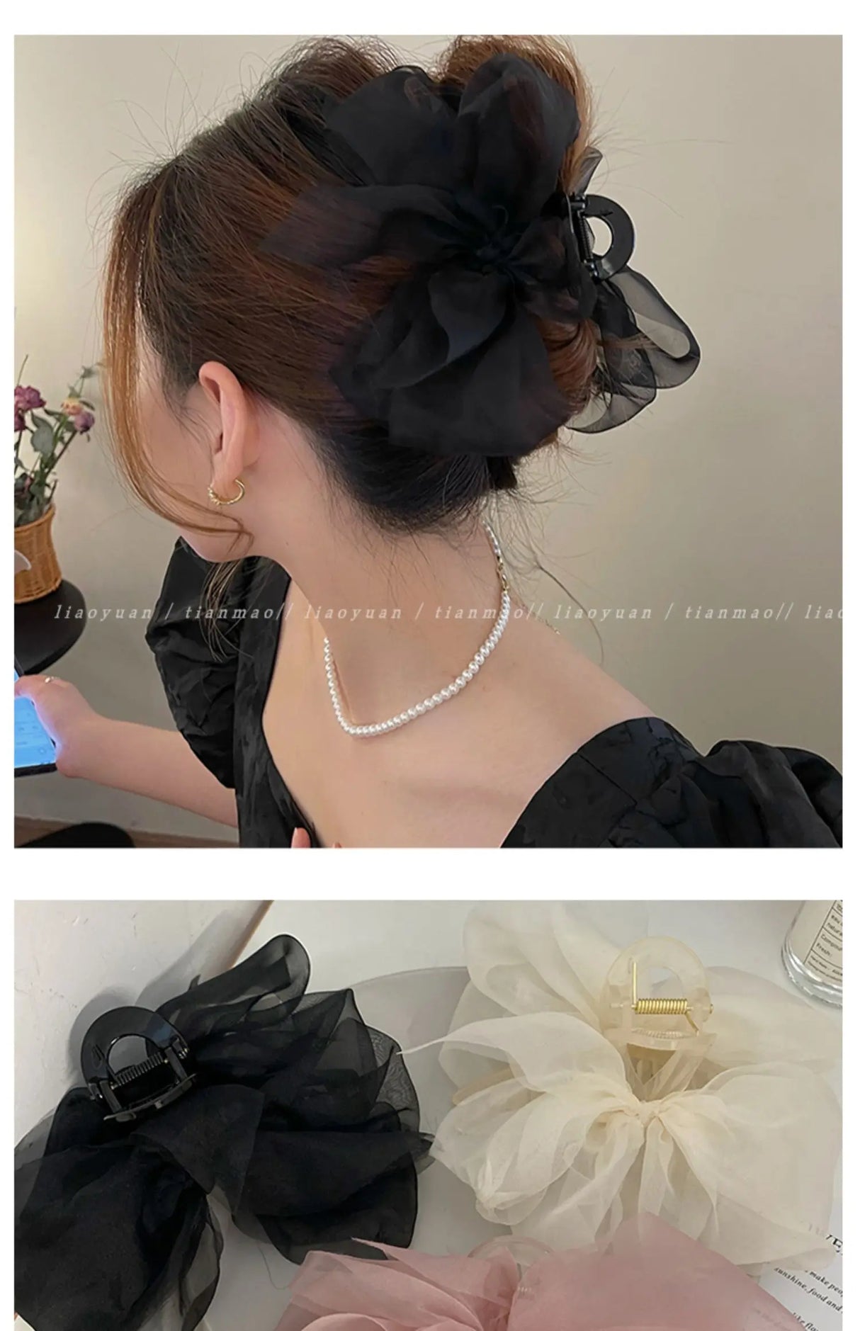 Pince à cheveux en maille pour femme, élégante, en forme de nœud, accessoire pour cheveux, cadeau idéal
