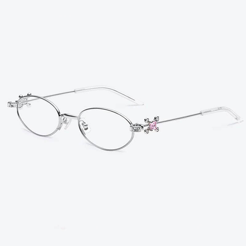 2025 GM glasses frameless polygon eyeglasses women's jewelry glasses Giltzz myopia anti-blue light frame ultra light spectacles