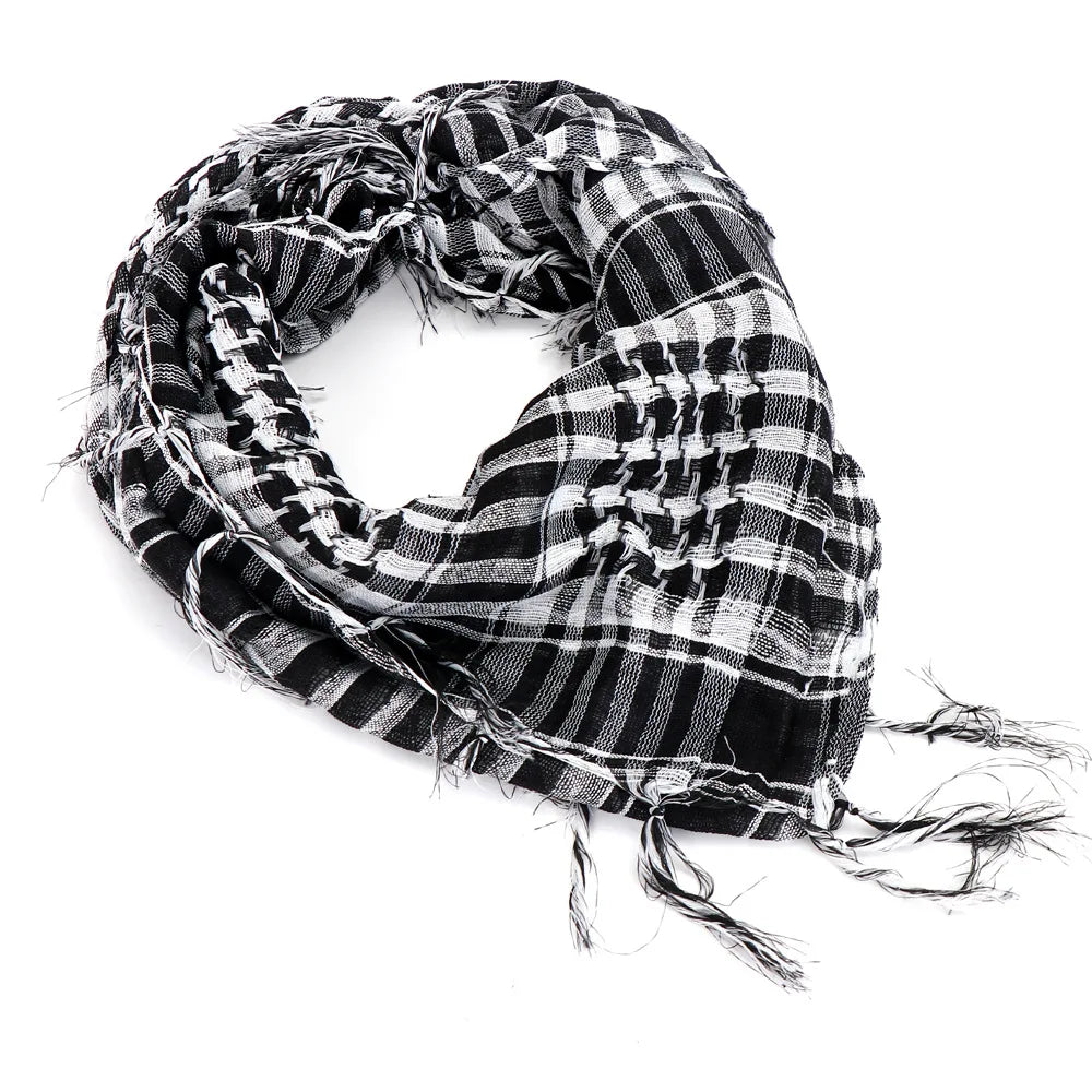 Écharpe tactique légère unisexe à franges pour le désert arabe, écharpe tactique douce pour hommes et femmes, turban militaire, châle, douleur militaire Airsoft