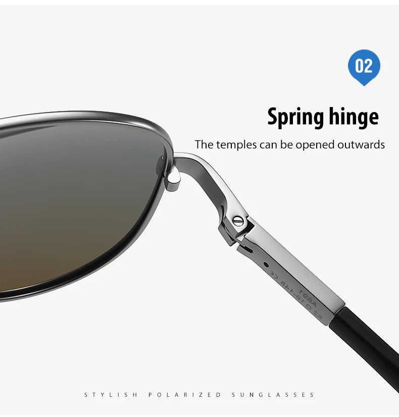 0 -0.5 -0.75 To -6 Night Vision Lens Oval Prescription Sunglasses Men Polarized Metal Driving Anti-Glare Nearsighted Sun Glasses