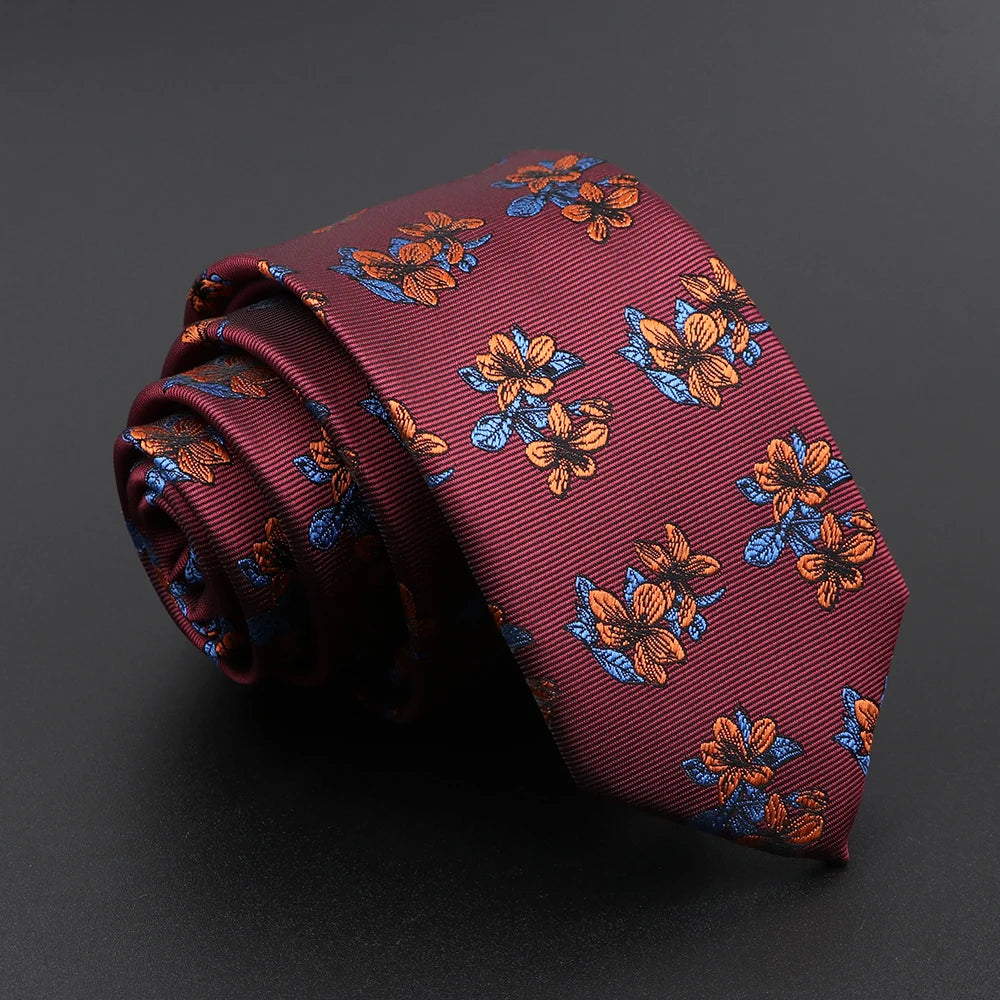 26 Styles Men's Jacquard Novelty Ties Skinny Floral Paisley Striped Necktie Business Narrow Suit Shirt Daily Wear Accessories