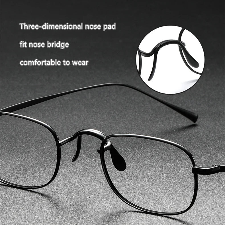 Vintage Small Square Oval 6.5g Ultra-Light Pure Titanium frame ,KJ45|Thin Frame of Golden Wire|For Men and Women