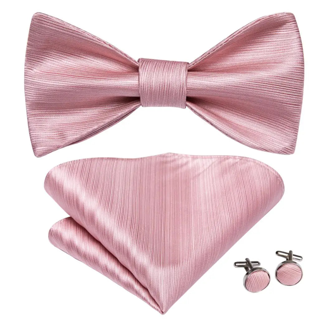 Hi-Tie Ensemble nœud papillon en soie pour homme, mouchoir et boutons de manchette, bleu, rouge, or, noir, blanc, jacquard, nœud papillon, mariage, affaires