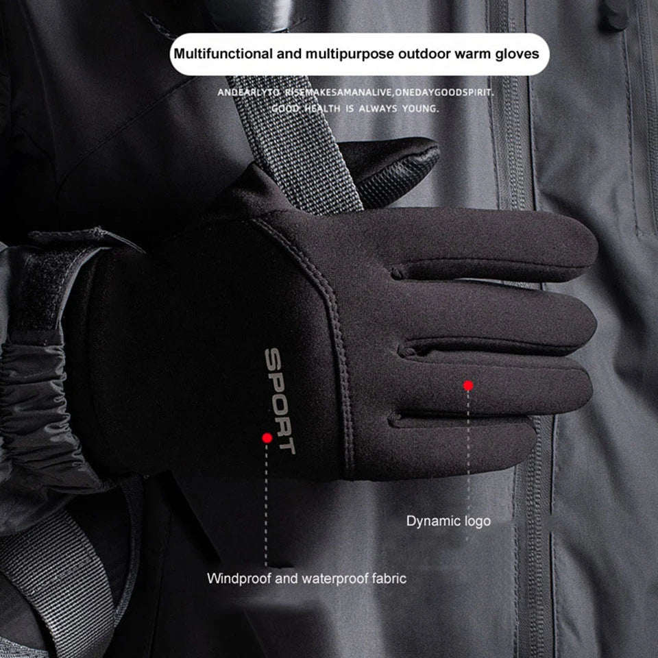 Gants de ski LOOGDEEL imperméables et coupe-vent pour l'hiver, cyclisme, course à pied, ski, gants de sport chauds, écran tactile, doigts complets, antidérapants