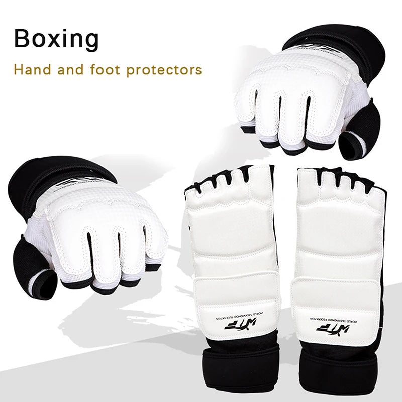 Gants en cuir pour taekwondo, sparring, karaté, protège-chevilles, équipement de protection, boxe, arts martiaux, protège-mains