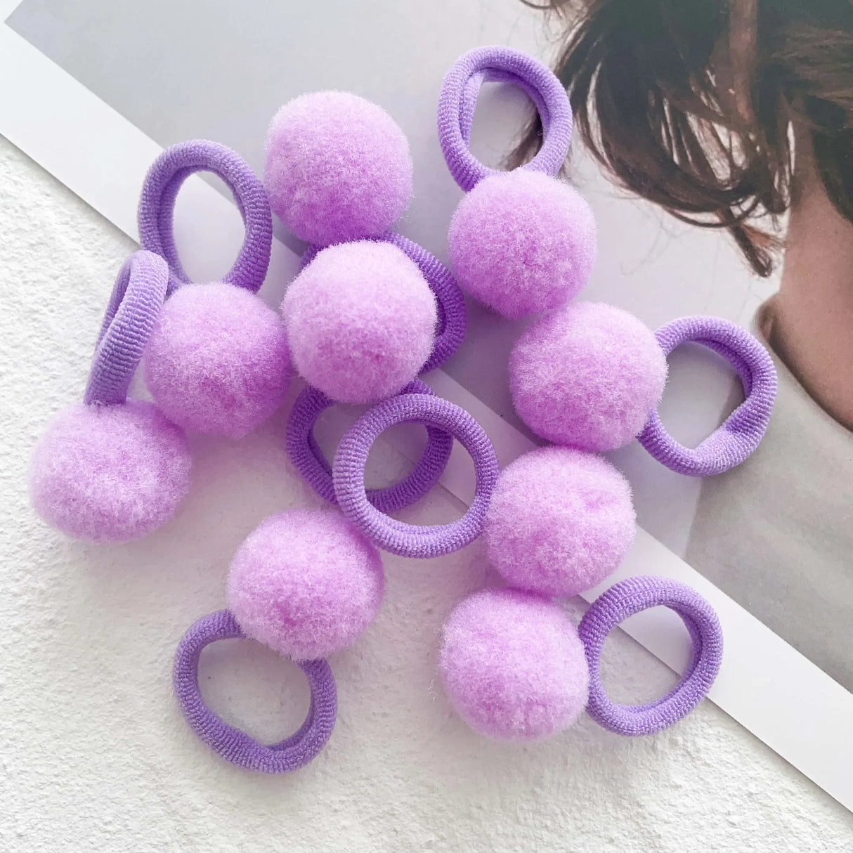 Lot de 10 élastiques à cheveux pour enfants, en peluche, en caoutchouc, pour filles, bonbons, chouchous, accessoires pour cheveux de bébé