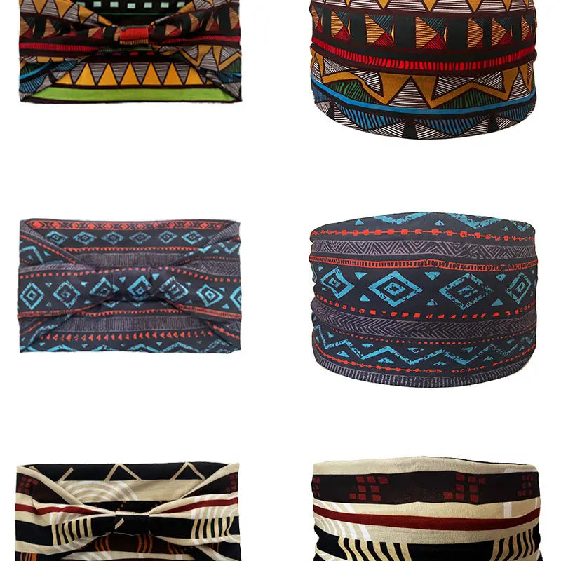 Boho Headbands For Women Fashion Wide Headscarf Bohemian Yoga Workout Head Bands Hair Accessories Band