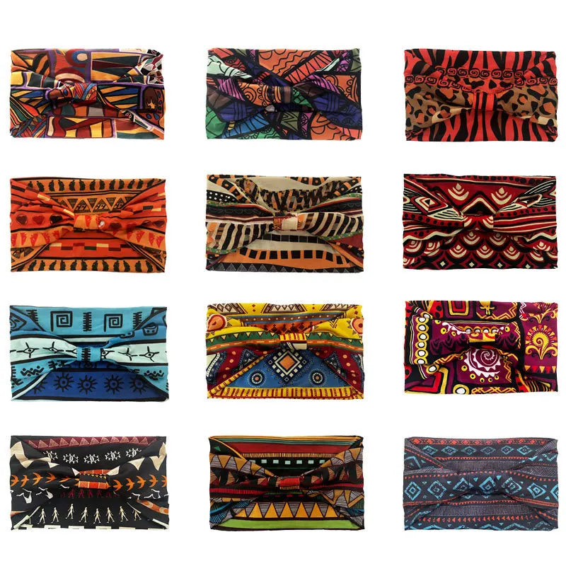 Boho Headbands For Women Fashion Wide Headscarf Bohemian Yoga Workout Head Bands Hair Accessories Band