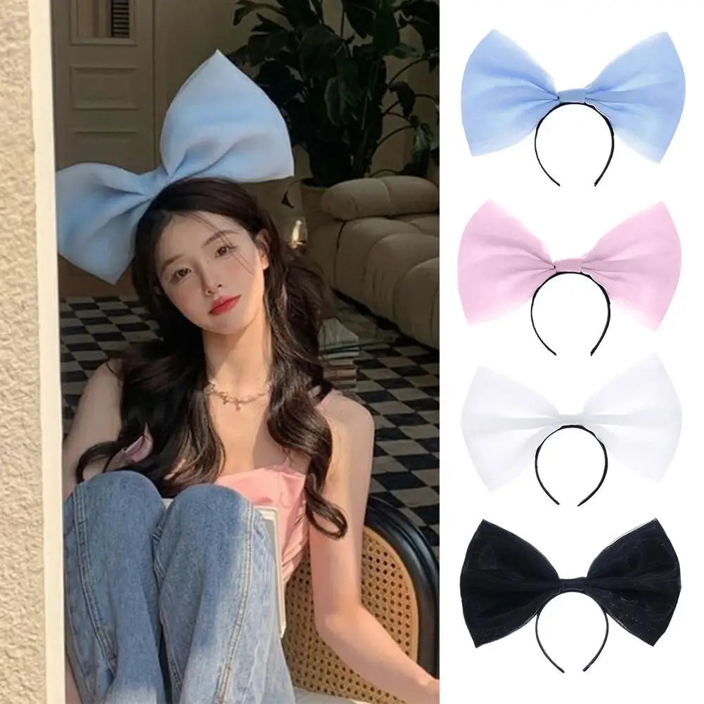 Pink Black big Bow Knot Hairbands Hairpin for Women Girls Hair Accessories Hair Band Ties Headbands for Children Headdress