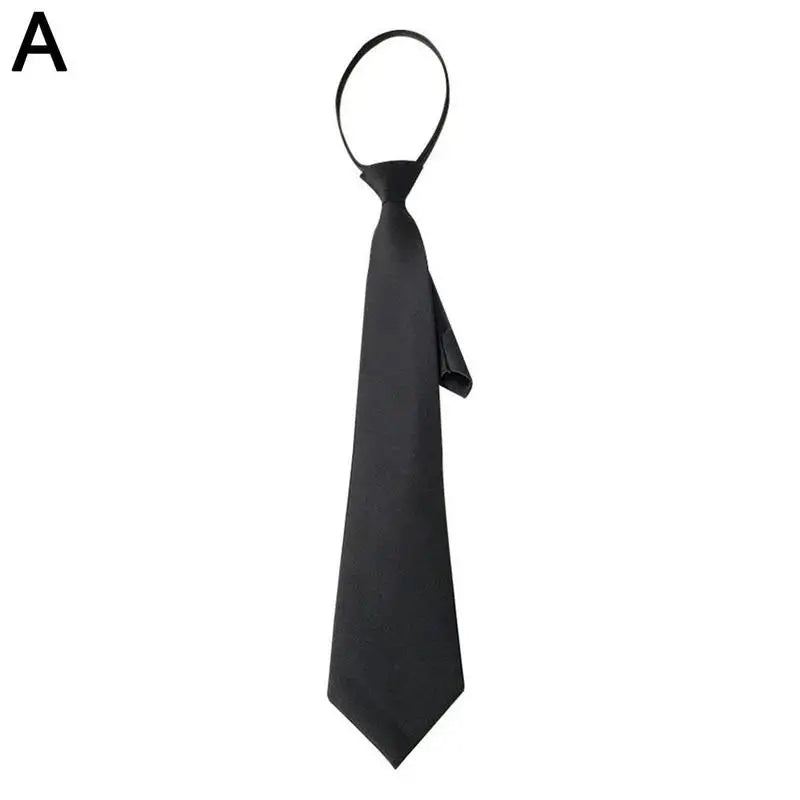 Cravate unisexe pour hommes et femmes, fermeture éclair, noire, à clip, pour hommes, cravates de sécurité, cravates pour vêtements, cravates mates pour porteurs funéraires