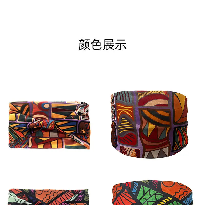 Boho Headbands For Women Fashion Wide Headscarf Bohemian Yoga Workout Head Bands Hair Accessories Band