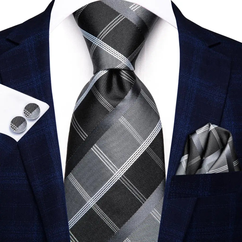 Hi-Tie – Cravate de mariage en soie violette unie à motif cachemire pour homme, ensemble de qualité avec boutons de manchette et mouchoir, cadeau tendance, livraison directe