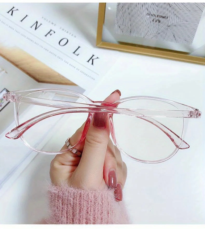 2/3PCS Blue Light Blocking Glasses - Fashion Oversized Frame Glasses Round Eyeglasses, Computer Gaming Glasses for Women/Men